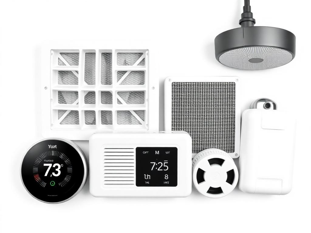 Smart thermostat and air scrubber accessories